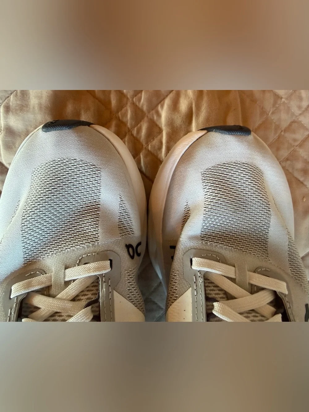 On Running White and Grey Women's Cloudsurfer Next Running Sneakers